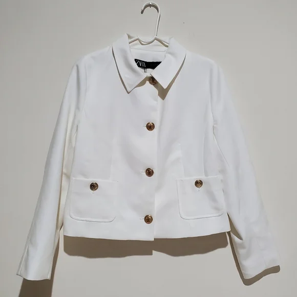 Zara Gold Button Jacket Size L - Picture 5 of 10
